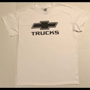 CHEVY Trucks Graphic Logo Print T-Shirt, White & Black, Size M Medium